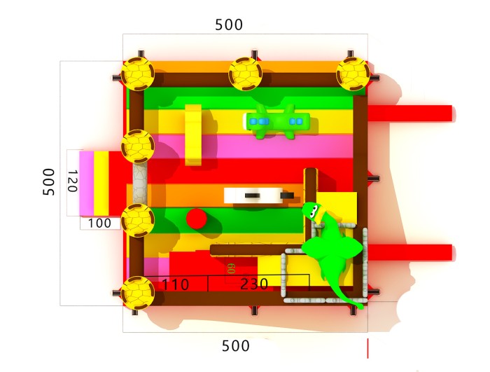 Надувной батут «Замок» размер 5*5*4,35 м 