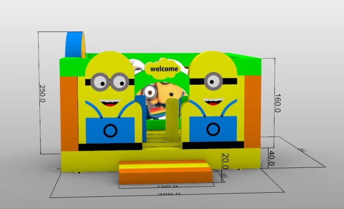 Надувной батут "Гадкий Я" 3,5*3,5*2,5 м