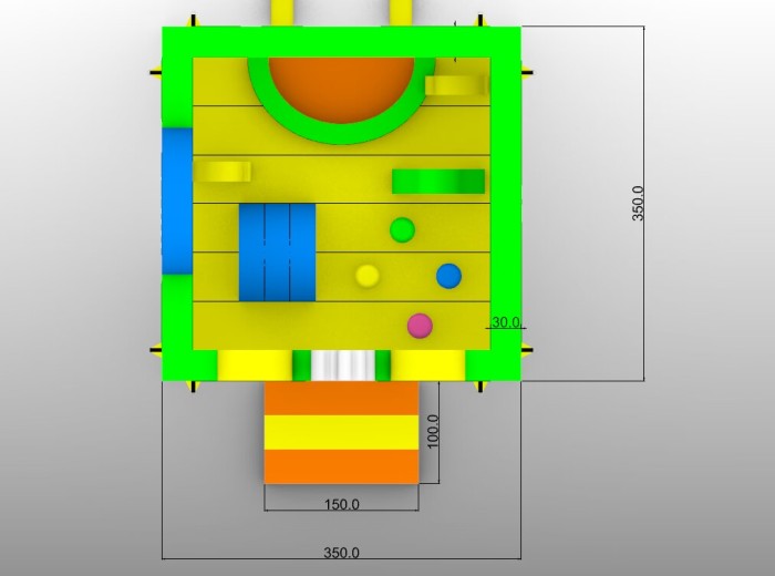Надувной батут "Гадкий Я" 3,5*3,5*2,5 м