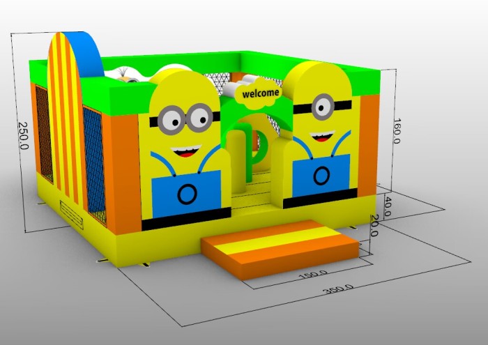 Надувной батут "Гадкий Я" 3,5*3,5*2,5 м