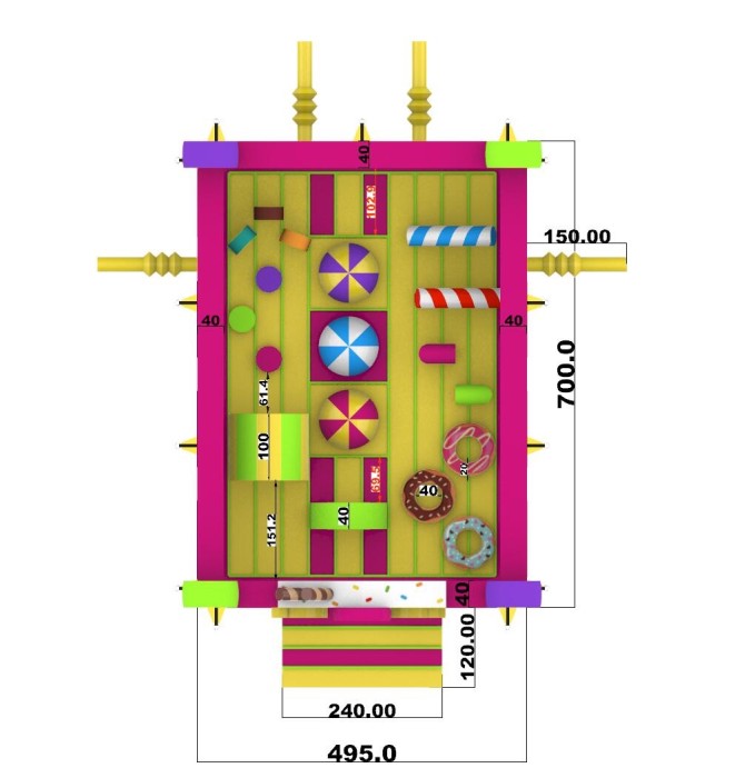 Надувной батут "Праздник" 7*5*3,3 м 