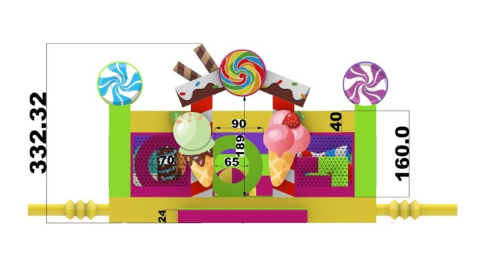 Надувной батут "Праздник" 7*5*3,3 м 