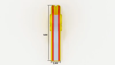 Надувная водная горка "Стелла-4" 14*2,4*4 м