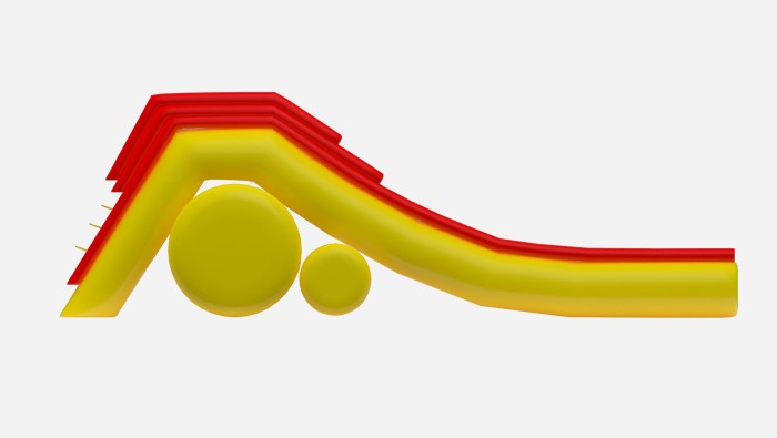 Надувная водная горка "Стелла-4" 14*2,4*4 м