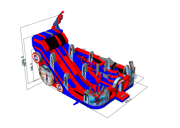 Надувная горка «Спайдермен» 12,5*10*10 м