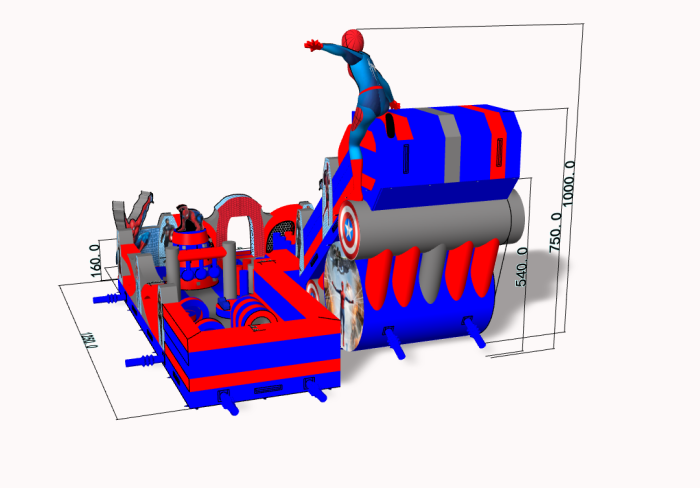 Надувная горка «Спайдермен» 12,5*10*10 м
