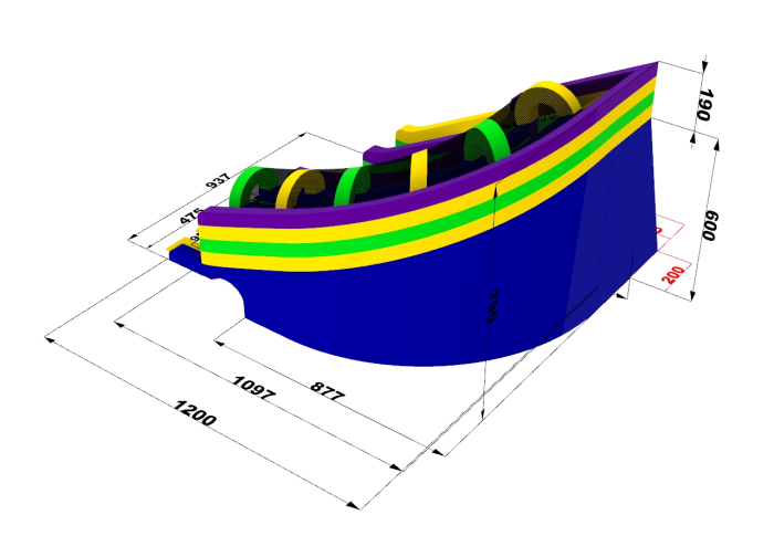 Надувная горка "Радуга" 12*11,5*8 м для надувного аквапарка 