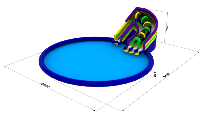 Надувная горка "Радуга" 12*11,5*8 м для надувного аквапарка 