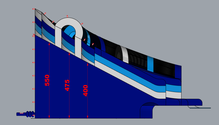 Надувная горка "Радуга" 12*11,5*8 м для надувного аквапарка 