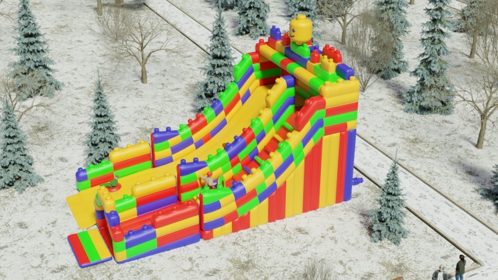 Надувная горка "Конструктор - 1" зимний, 12*7*8,6 м