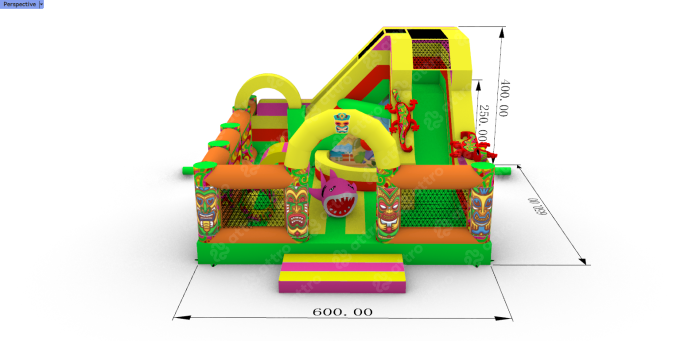 Надувная горка «Остров» 6*6,5*4 м 