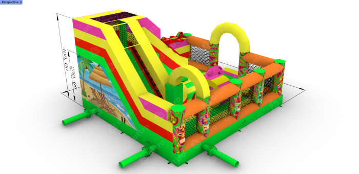 Надувная горка «Остров» 6*6,5*4 м 