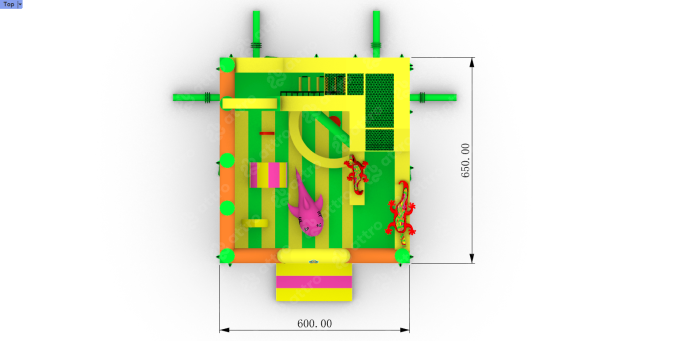 Надувная горка «Остров» 6*6,5*4 м 
