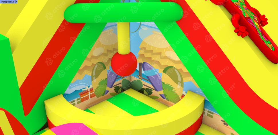 Надувная горка «Остров» 6*6,5*4 м 