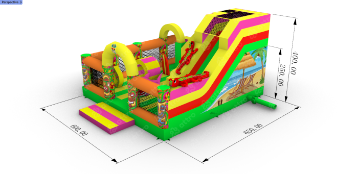 Надувная горка «Остров» 6*6,5*4 м