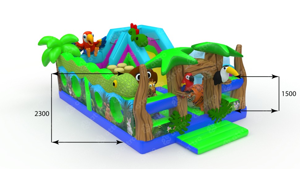 Надувная горка «Остров чудес-1» 7*5*3м