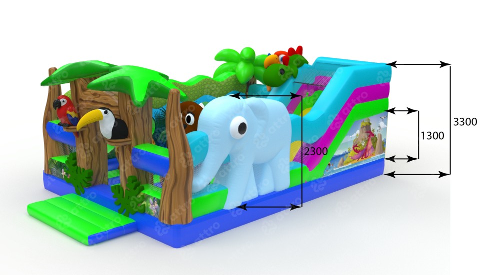 Надувная горка «Остров чудес-1» 7*5*3м