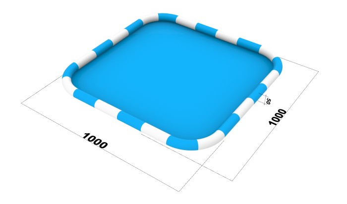 Надувной аквапарк "Синий кит" 17*14*5,3 м 