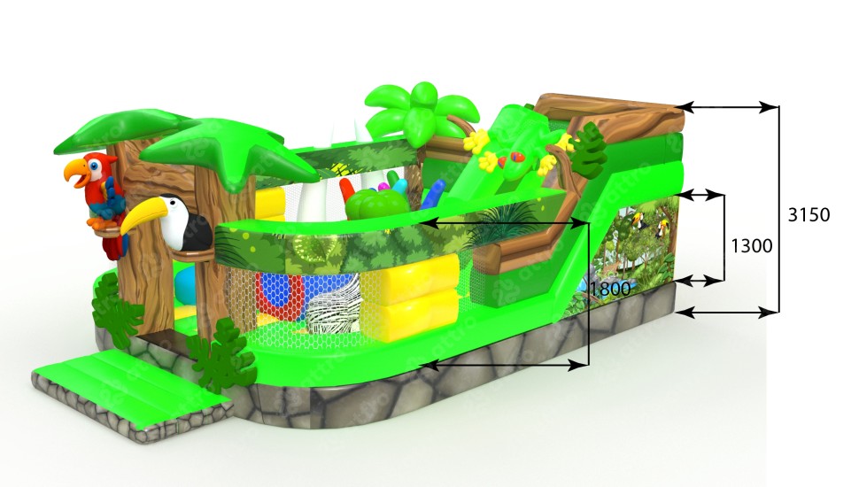 Надувная горка «Остров чудес-2» 7*5*3,1м 