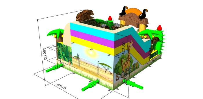 Надувной батут "Сафари" 7*6*4,6 м