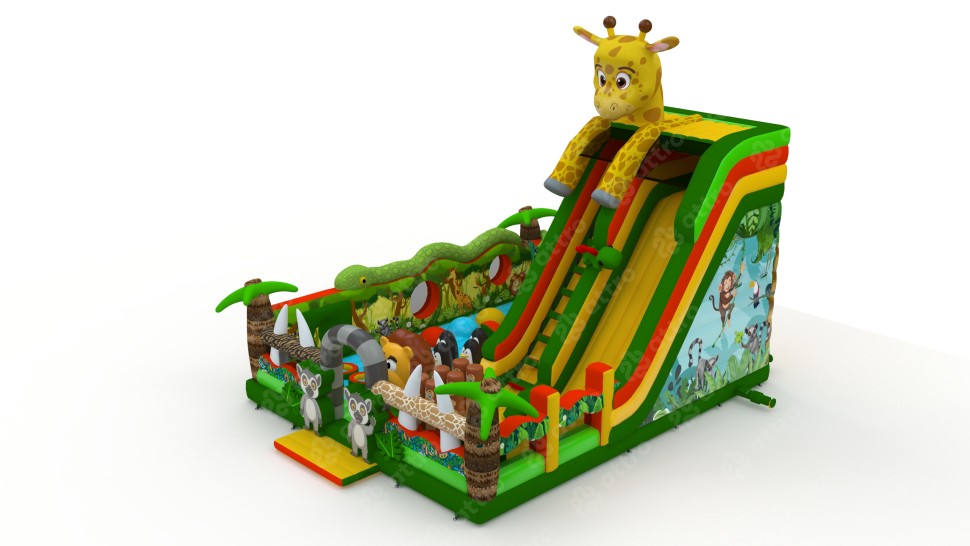 Надувной батут «Мадагаскар 2» 10*12*10 м 