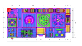 Надувной батутный парк "Фиолетово" 44*20*4 м