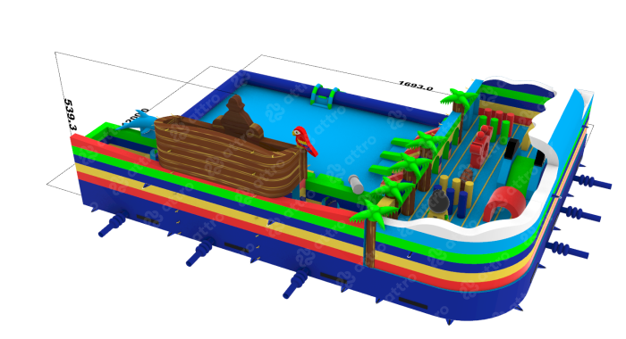 Надувной аквапарк "Пристань Пиратская Малая" 17*12*5,4 м