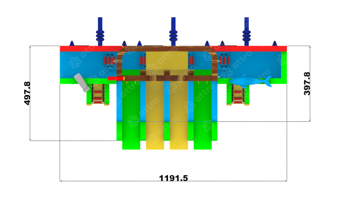Надувной аквапарк "Пристань Пиратская Малая" 17*12*5,4 м