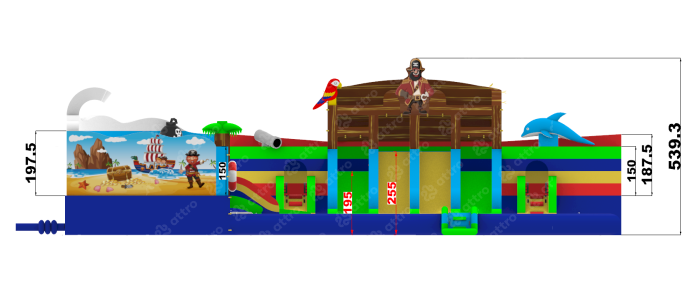 Надувной аквапарк "Пристань Пиратская Малая" 17*12*5,4 м