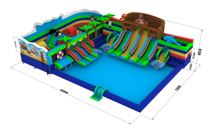 Надувной аквапарк "Пристань Пиратская Малая" 17*12*5,4 м