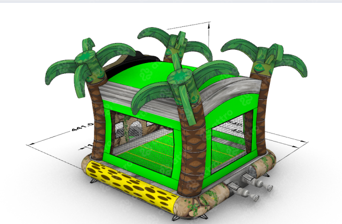 Надувной батут "Джурасик" 4,5*4,5*4 м