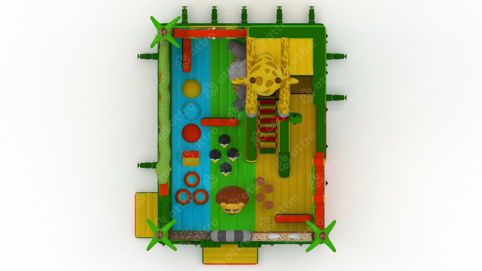 Надувной батут «Мадагаскар 2» 12*9*10 м  