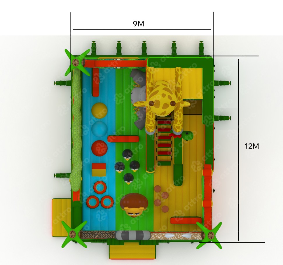 Надувной батут «Мадагаскар 2» 12*9*10 м  