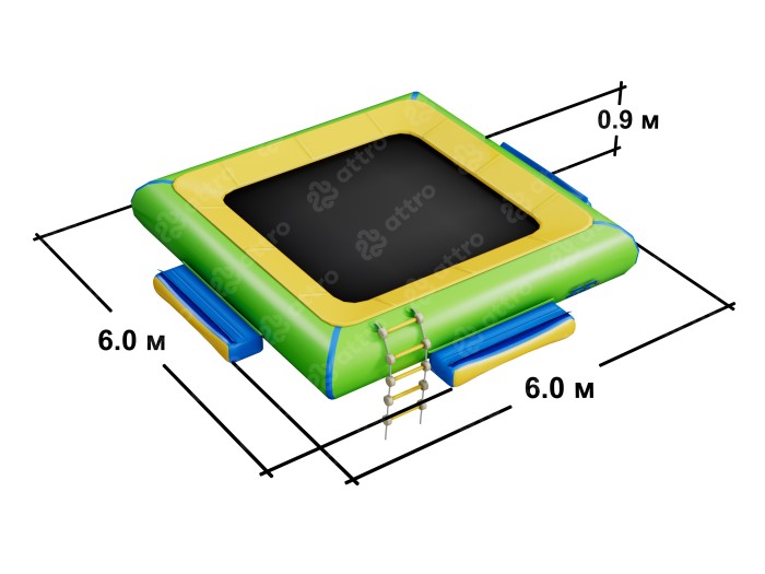 Модуль аквапарка "Батут 4х" 6*6*0,9 м