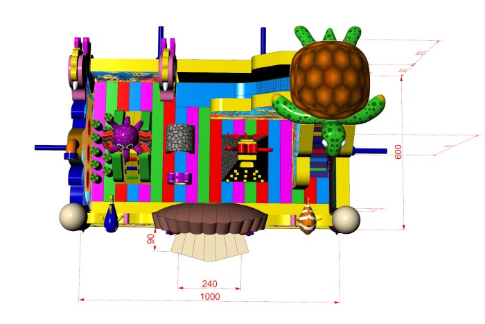 Надувной батут «Подводный мир», 10*6*6 м