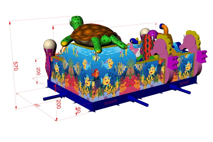 Надувной батут «Подводный мир», 10*6*6 м