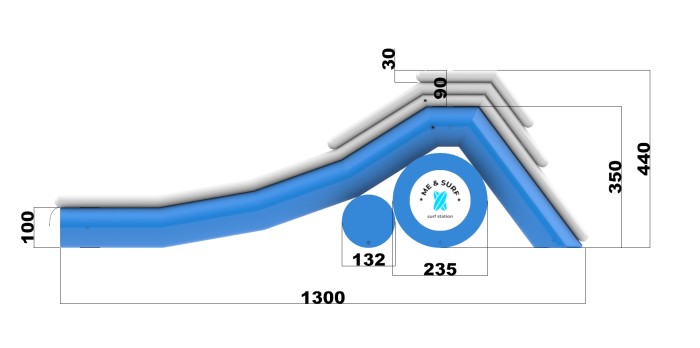 Надувная водная горка "Стелла" 13*2,4*4,4 м