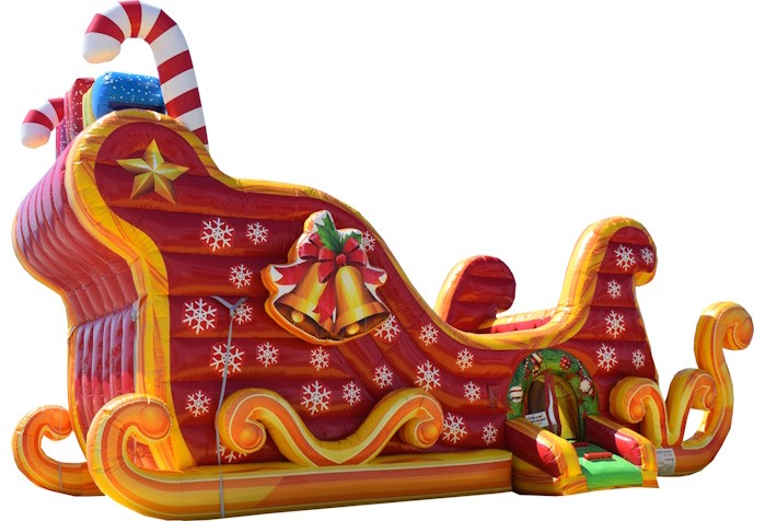 Надувной батут "Сани деда мороза" 9*5*4 м