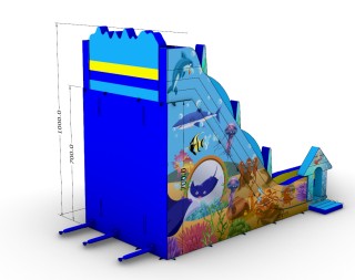 Зимняя надувная горка "Снежный склон" 12*6*10 м