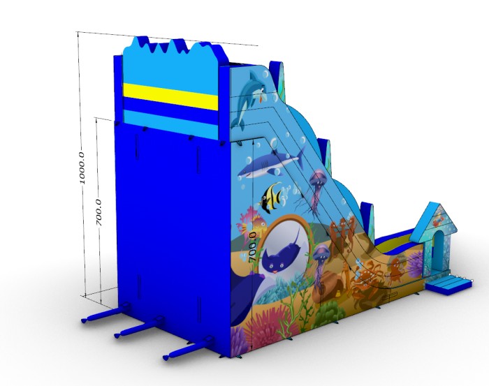 Зимняя надувная горка "Снежный склон" 12*6*10 м