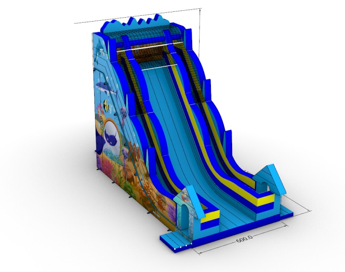 Зимняя надувная горка "Снежный склон" 12*6*10 м