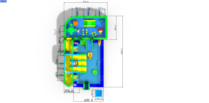 Надувной аквапарк "Пристань тропики мини" 15*9,1*4,7 м