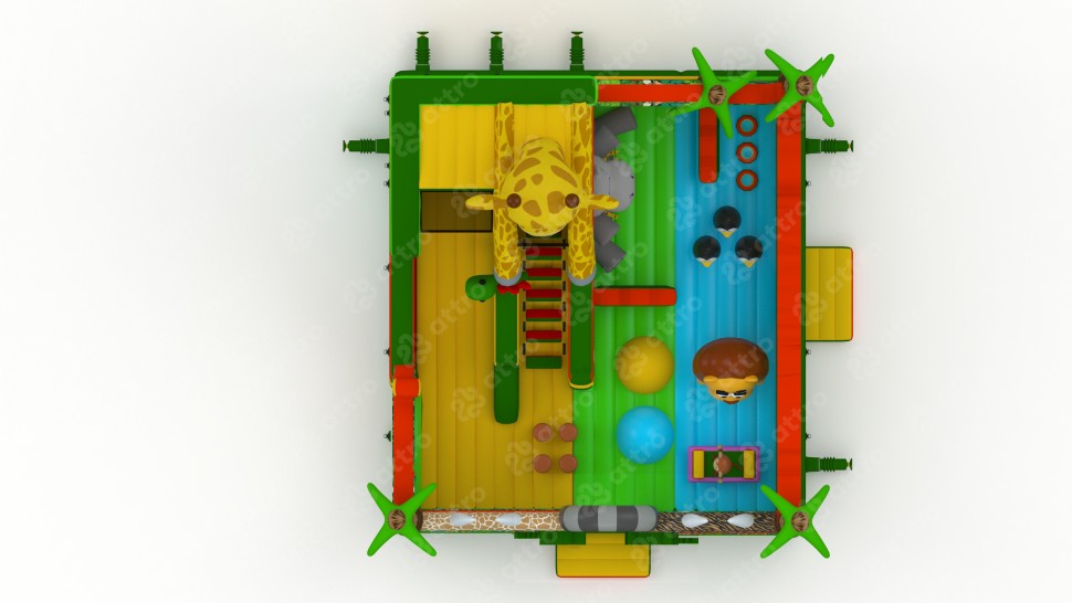 Надувной батут «Мадагаскар 2» 11*10*10 м   