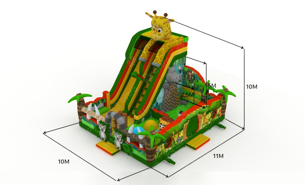 Надувной батут «Мадагаскар 2» 11*10*10 м   