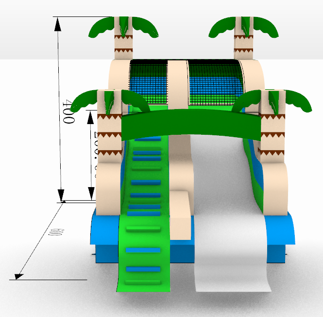 Надувная водная горка с бассейном "Пальмы малая" 11*5*4 м
