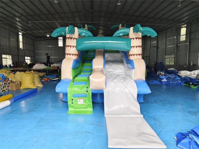 Надувная водная горка с бассейном "Пальмы малая" 11*5*4 м