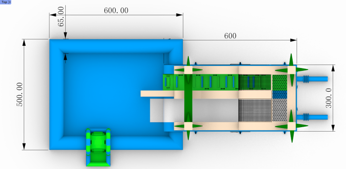 Надувная водная горка с бассейном "Пальмы малая" 11*5*4 м