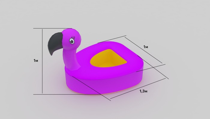 Надувная игровая фигура в бассейн "Фламинго" 1,3*1*1 м