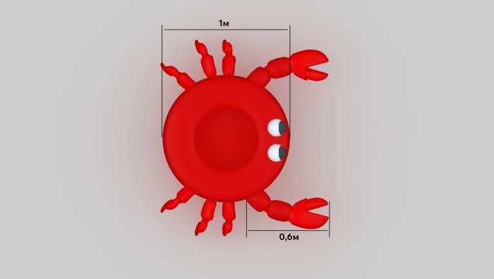 Надувная игровая фигура в бассейн "Краб" 1,3*1 м