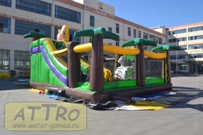 Надувная горка "Джунгли комбо" 8*7,5*4,5 м